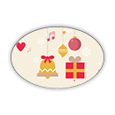 Stickers ovale addobbi natalizi