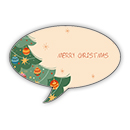 Stickers fumetto merry christmas tree