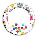 buon compleanno colorato inciso con tripudio di palloncini su carta bianca