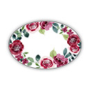 Stickers ovale rose rosse