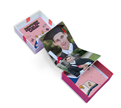 Scatola a fisarmonica con foto e grafica Laurea