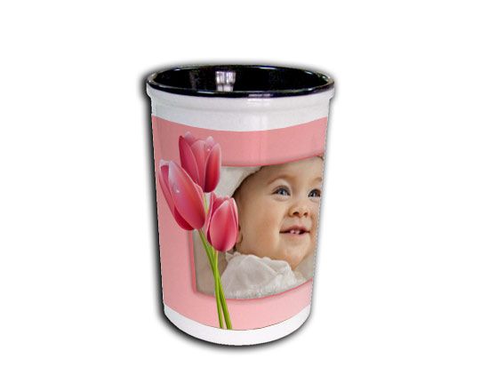 Portapenne in ceramica Tulipani rosa