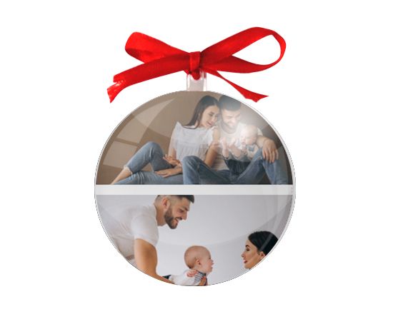 Palla di Natale personalizzata con 2 foto