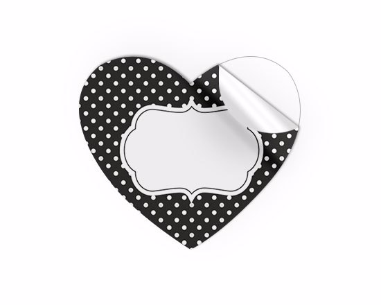 Stickers a forma di cuore personalizzati