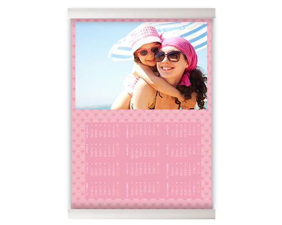 Calendario su Arazzo Pink hearts
