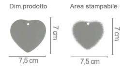Cuore Decorazioni Natalizie in ceramica area di stampa da personalizzare del prodotto