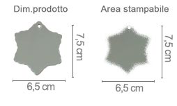 Fiocco di Neve Decorazioni Natalizie area di stampa da personalizzare del prodotto