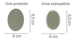 Ovale in Ceramica Decorazioni Natalizie area di stampa da personalizzare del prodotto