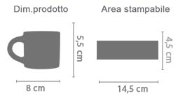 Crea Tazzina Espresso Personalizzata area di stampa da personalizzare del prodotto