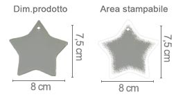 Stella in Ceramica Decorazioni Natalizie area di stampa da personalizzare del prodotto