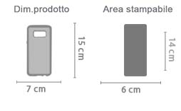 Cover Galaxy S8 in Silicone con Foto area di stampa da personalizzare del prodotto