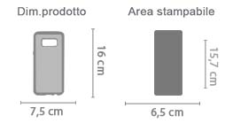 Crea Cover Galaxy S8 Plus in Silicone area di stampa da personalizzare del prodotto