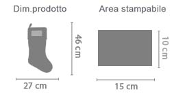Calze Natalizie area di stampa da personalizzare del prodotto