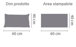 Cuscino Carezza area di stampa da personalizzare del prodotto
