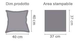 Crea Cuscino Classico in Microfibra area di stampa da personalizzare del prodotto