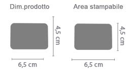 Crea Calamite Rettangolari Pack da 6 area di stampa da personalizzare del prodotto