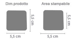 Crea Calamite Quadrate Pack da 6 area di stampa da personalizzare del prodotto