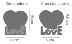 Foto Cristallo Scritta Love area di stampa da personalizzare del prodotto
