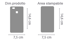 Crea Cover Trasparente Huawei P9 Lite area di stampa da personalizzare del prodotto