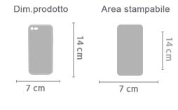 Personalizza Cover Trasparente iPhone 7 area di stampa da personalizzare del prodotto