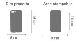Stampa Cover Trasparente iPhone 7 Plus area di stampa da personalizzare del prodotto