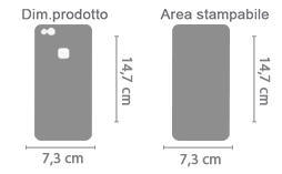 Crea Cover Trasparente Huawei P10 Lite area di stampa da personalizzare del prodotto
