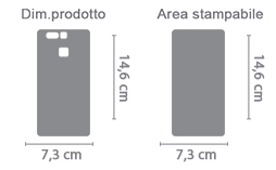Crea Cover Trasparente Huawei P9 area di stampa da personalizzare del prodotto