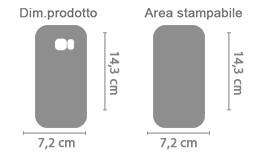 Crea Cover Trasparente Galaxy S7 area di stampa da personalizzare del prodotto