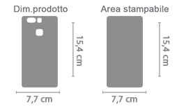 Crea Cover Trasparente Huawei P9 Plus area di stampa da personalizzare del prodotto
