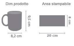 Tazza Magica Personalizzata area di stampa da personalizzare del prodotto