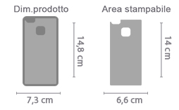 Crea Cover in Silicone Huawei P9 Lite area di stampa da personalizzare del prodotto