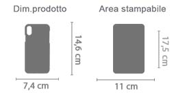 Crea Cover 3D iPhone X area di stampa da personalizzare del prodotto