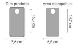 Crea Cover Galaxy J7 2017 in Silicone area di stampa da personalizzare del prodotto