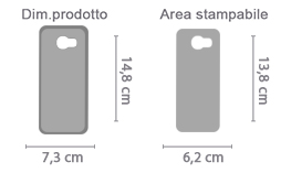 Crea Cover Galaxy A5 2017 in Silicone area di stampa da personalizzare del prodotto