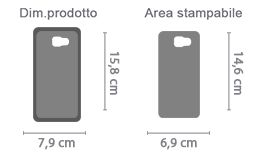 Crea Cover Galaxy A7 2017 in Silicone area di stampa da personalizzare del prodotto