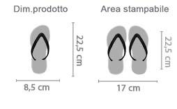 Infradito Bambino Personalizzate area di stampa da personalizzare del prodotto