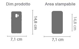 Personalizza Cover Trasparente Galaxy S9 area di stampa da personalizzare del prodotto