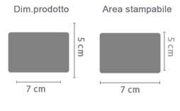 Crea Calamita in Masonite 7x5 cm area di stampa da personalizzare del prodotto