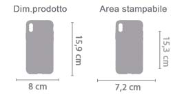 Crea Cover Trasparente iPhone XS Max area di stampa da personalizzare del prodotto