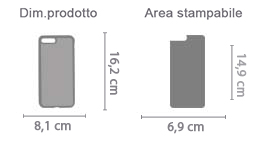 Crea Cover in Silicone iPhone 8 Plus area di stampa da personalizzare del prodotto
