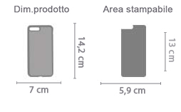 Crea Cover in Silicone iPhone 8 area di stampa da personalizzare del prodotto