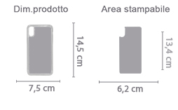 Crea Cover in Silicone iPhone X area di stampa da personalizzare del prodotto