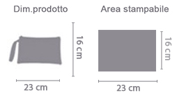 Crea Pochette con Paillettes Reversibili area di stampa da personalizzare del prodotto