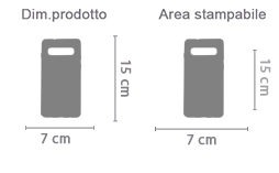 Crea Cover Trasparente Samsung Galaxy S10 area di stampa da personalizzare del prodotto