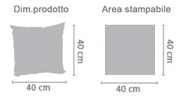 Crea Cuscino in Ciniglia area di stampa da personalizzare del prodotto
