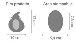 Babbo Natale ovale da appendere area di stampa da personalizzare del prodotto