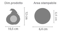 Babbo Natale tondo da appendere area di stampa da personalizzare del prodotto