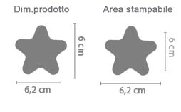 Crea Calamita Stella area di stampa da personalizzare del prodotto