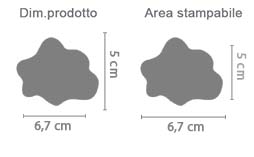 Crea Calamita Nuvola area di stampa da personalizzare del prodotto