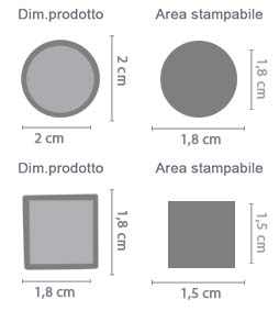 Gemelli Personalizzati area di stampa da personalizzare del prodotto